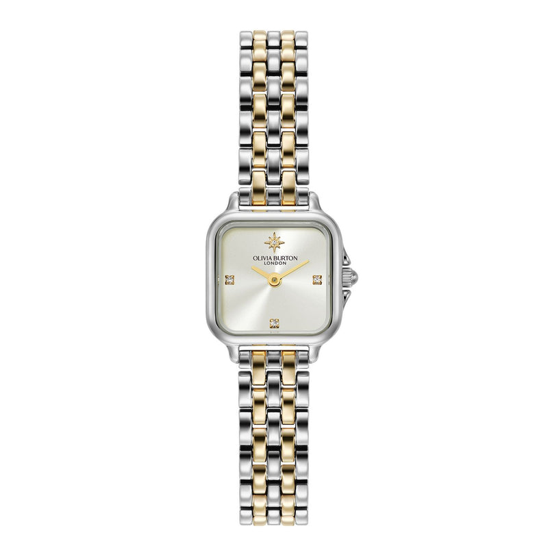 Olivia Burton Mini Grosvenor stainless steel watch, imported from the UK