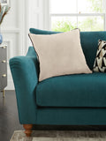 Dark Green Matte Velvet Contrast Pipe Cushion - 50 x 50cm