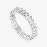 Revere sterling silver eternity ring baguette cubic zirconia large - British product