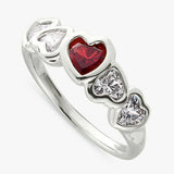 Revere sterling silver ruby heart ring small (British brand)