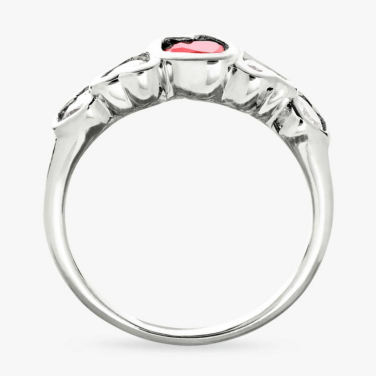 Revere sterling silver ruby heart ring small (British brand)