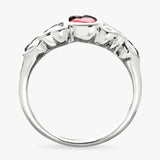 Revere sterling silver ruby heart ring small (British brand)
