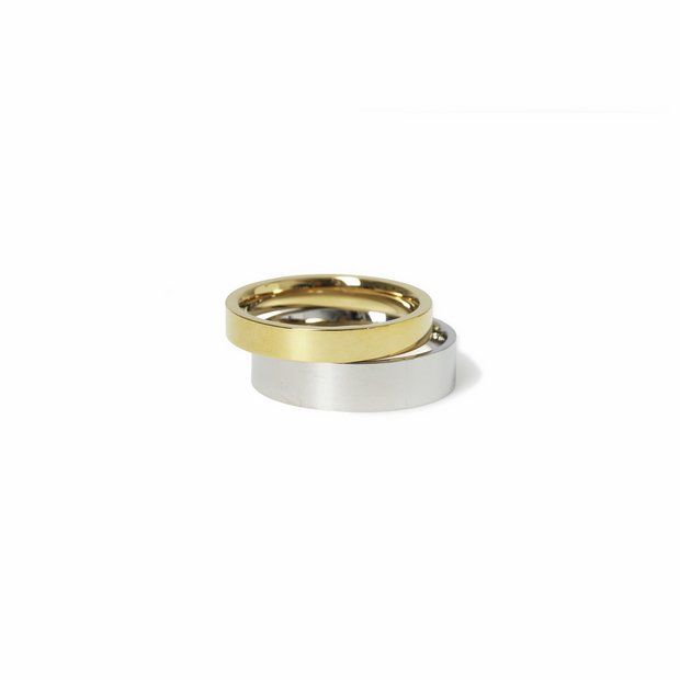 Uncommon Souls stainless steel ring set 2pk small/medium, imported from the UK