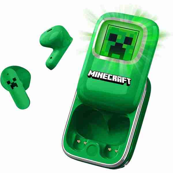 OTL Minecraft Creeper slide-open TWS earphones (British brand)