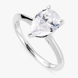 Revere sterling silver pear solitaire ring medium (British brand)