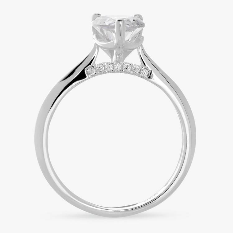 Revere sterling silver pear solitaire ring medium (British brand)