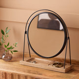 Argos Home dressing table mirror black wood metal 39x36cm, UK version
