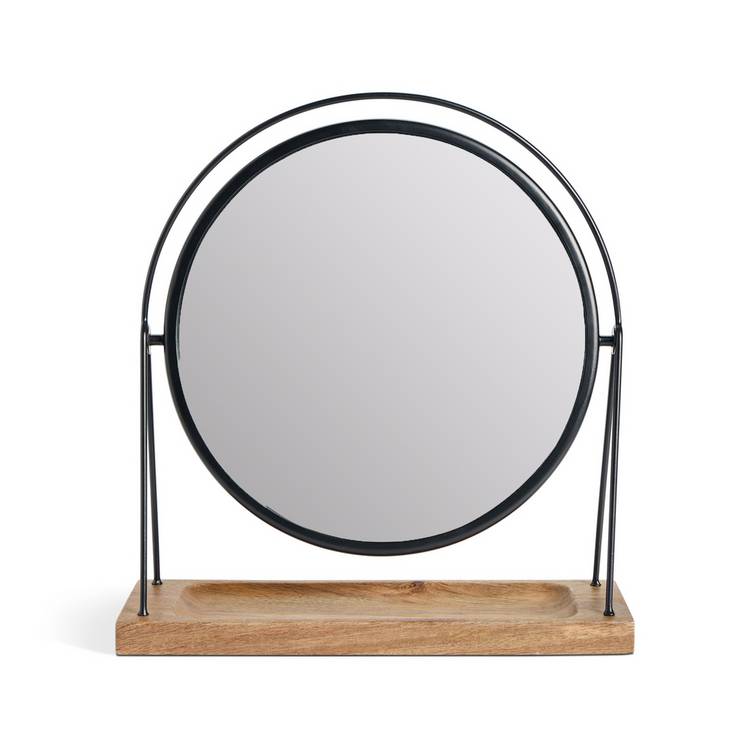 Argos Home dressing table mirror black wood metal 39x36cm, UK version