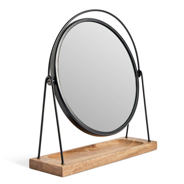 Argos Home dressing table mirror black wood metal 39x36cm, UK version