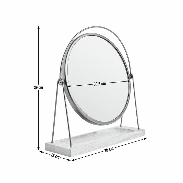 Argos Home dressing table mirror black wood metal 39x36cm, UK version