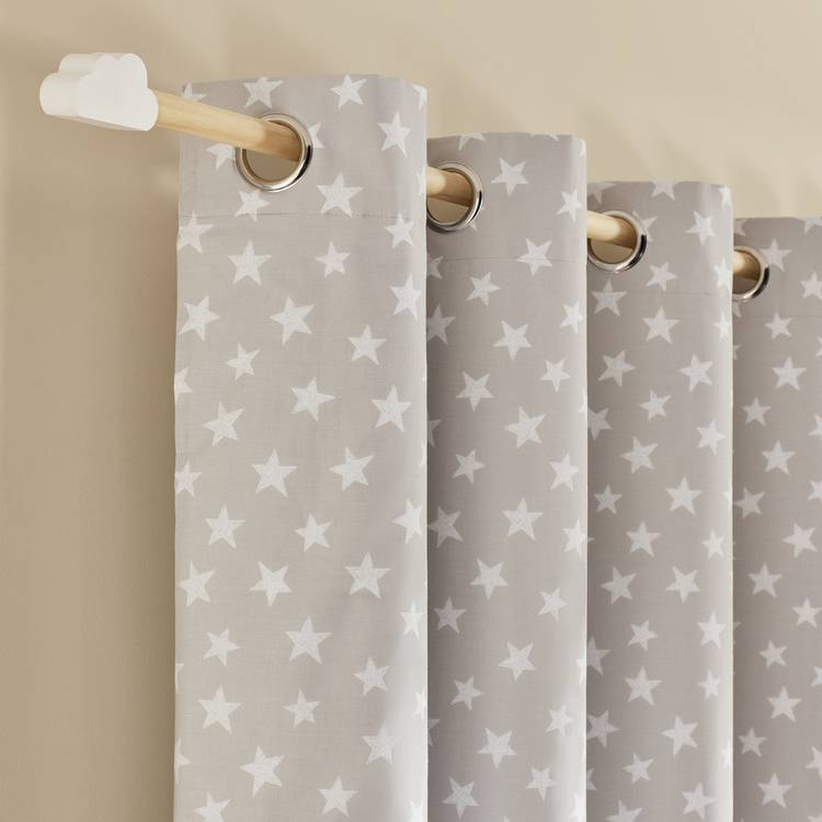 Argos Home grey star blackout curtains 168x137cm - British product