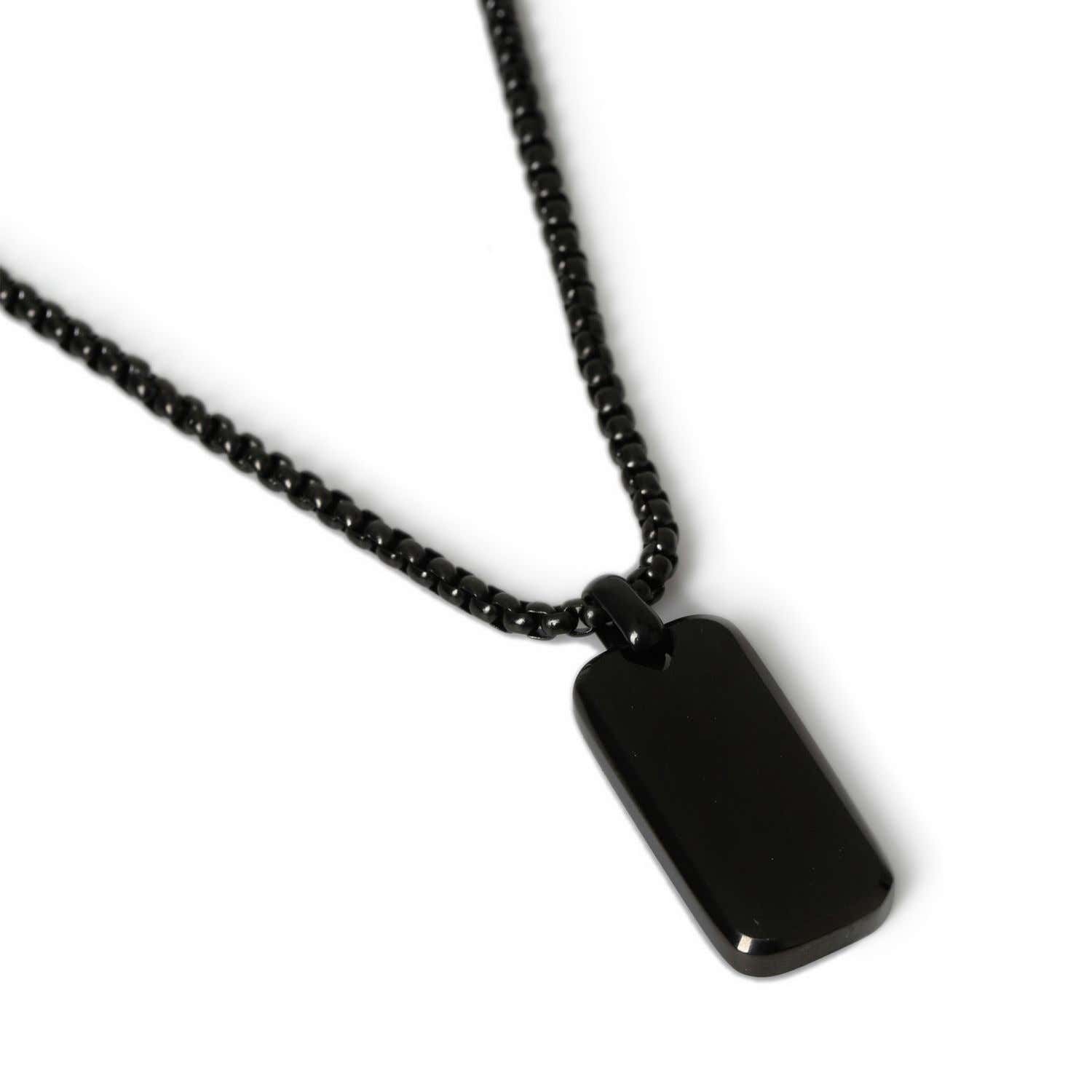 Uncommon Souls black tone dog tag necklace 50cm chain, UK version