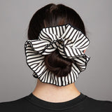 Freedom black stripe ruffle hair scrunchie (British brand)