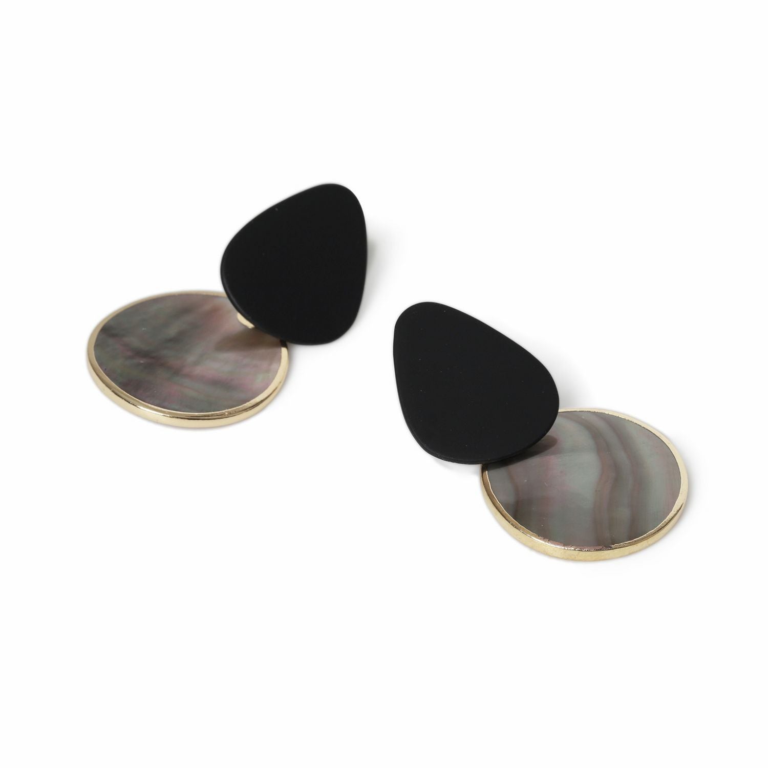 Freedom black metallic mismatched drop earrings, UK version