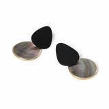 Freedom black metallic mismatched drop earrings, UK version
