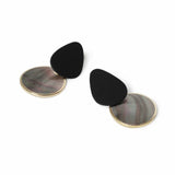 Freedom black metallic mismatched drop earrings, UK version