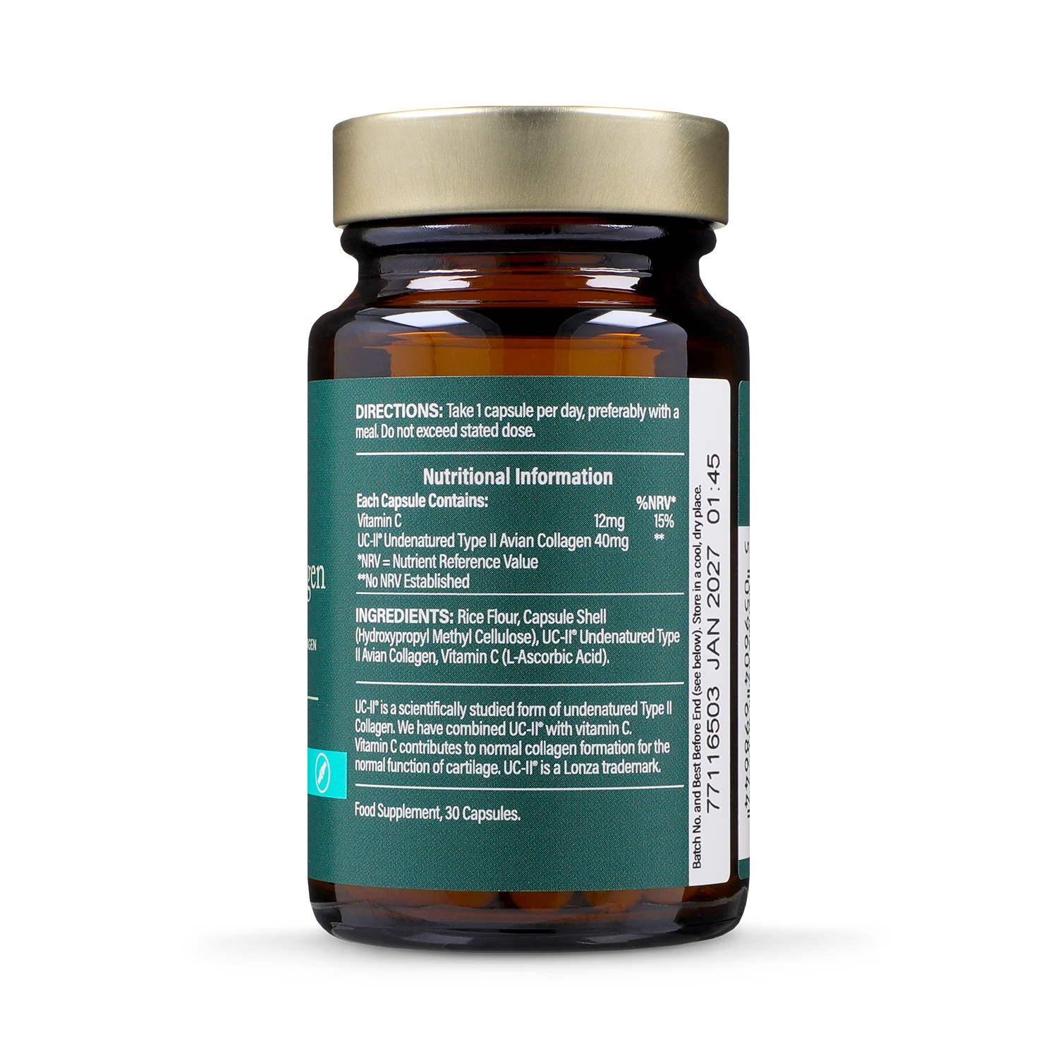 Holland Barrett Collagen UCII Joint Support Capsules 30 count, UK version