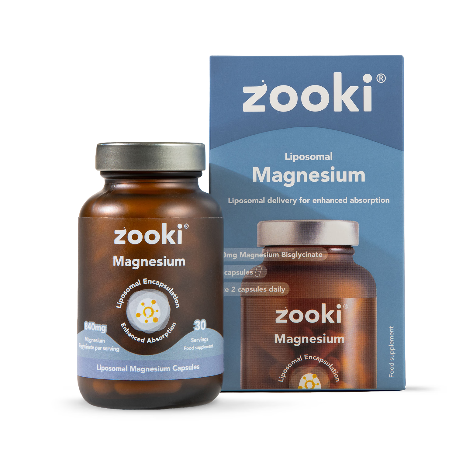 Zooki liposomal magnesium bisglycinate supplement 60 capsules, UK version