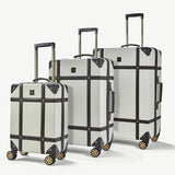Rock vintage hardside luggage set 3 piece cream, imported from the UK