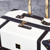 Rock vintage hardside luggage set 3 piece cream, imported from the UK