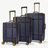 Rock Vintage 3 piece hardside luggage set in navy - British product