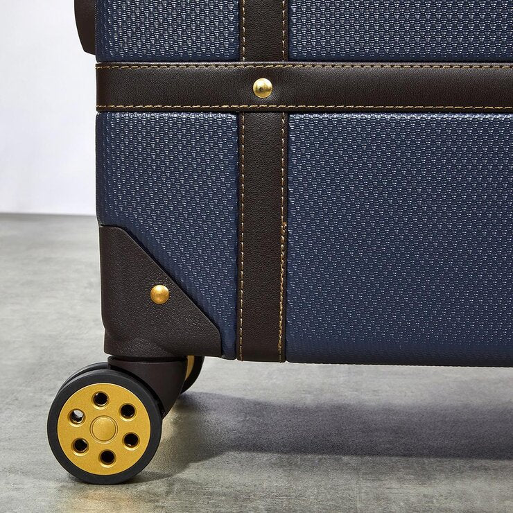 Rock Vintage 3 piece hardside luggage set in navy - British product