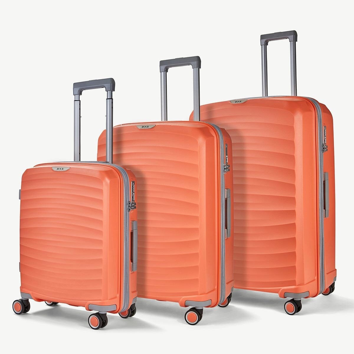 Rock Sunwave 3 Piece Hardside Luggage Set in Peach