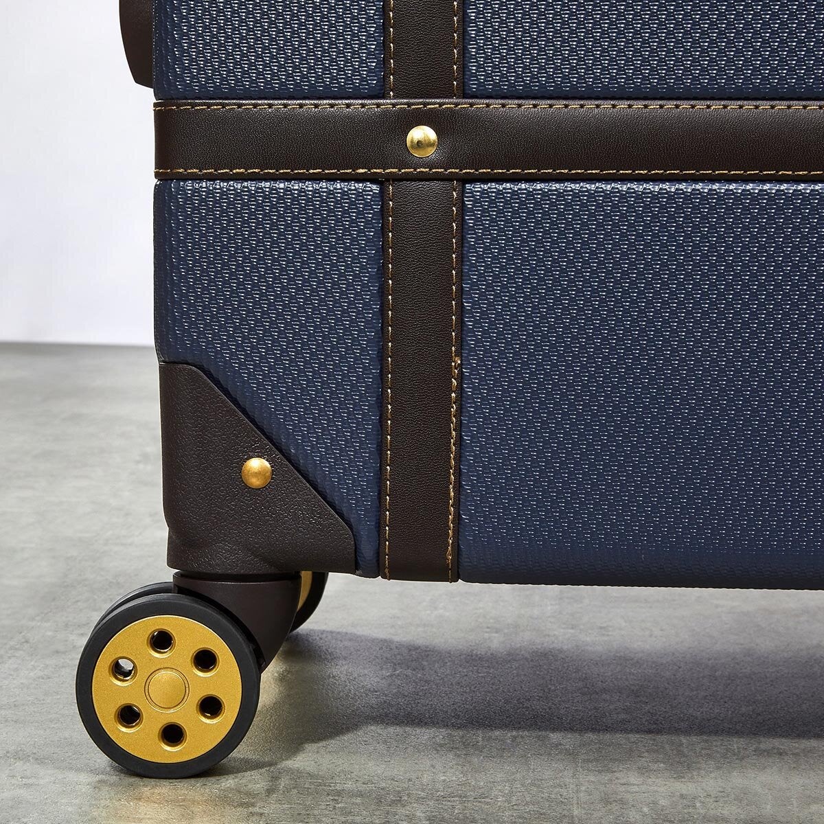 Rock Vintage 3 piece hardside luggage set in navy - British product