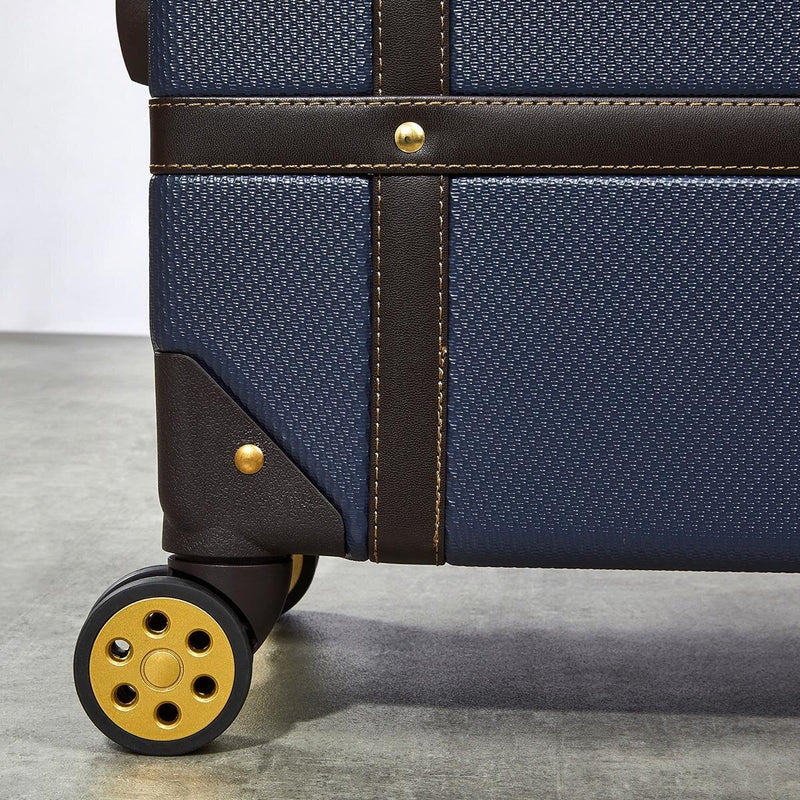 Rock Vintage 3 piece hardside luggage set in navy - British product