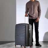 Rock 3 piece hardside luggage set in charcoal, imported from the UK