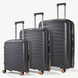 Rock Sunwave 3 Piece Hardside Luggage Set in Charcoal