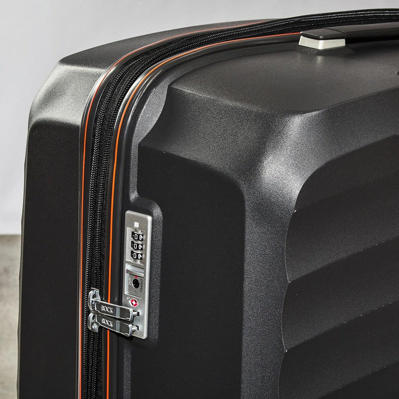 Rock 3 piece hardside luggage set in charcoal, imported from the UK