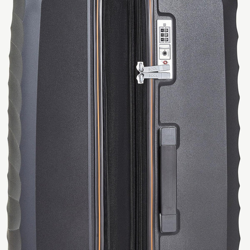 Rock 3 piece hardside luggage set in charcoal, imported from the UK