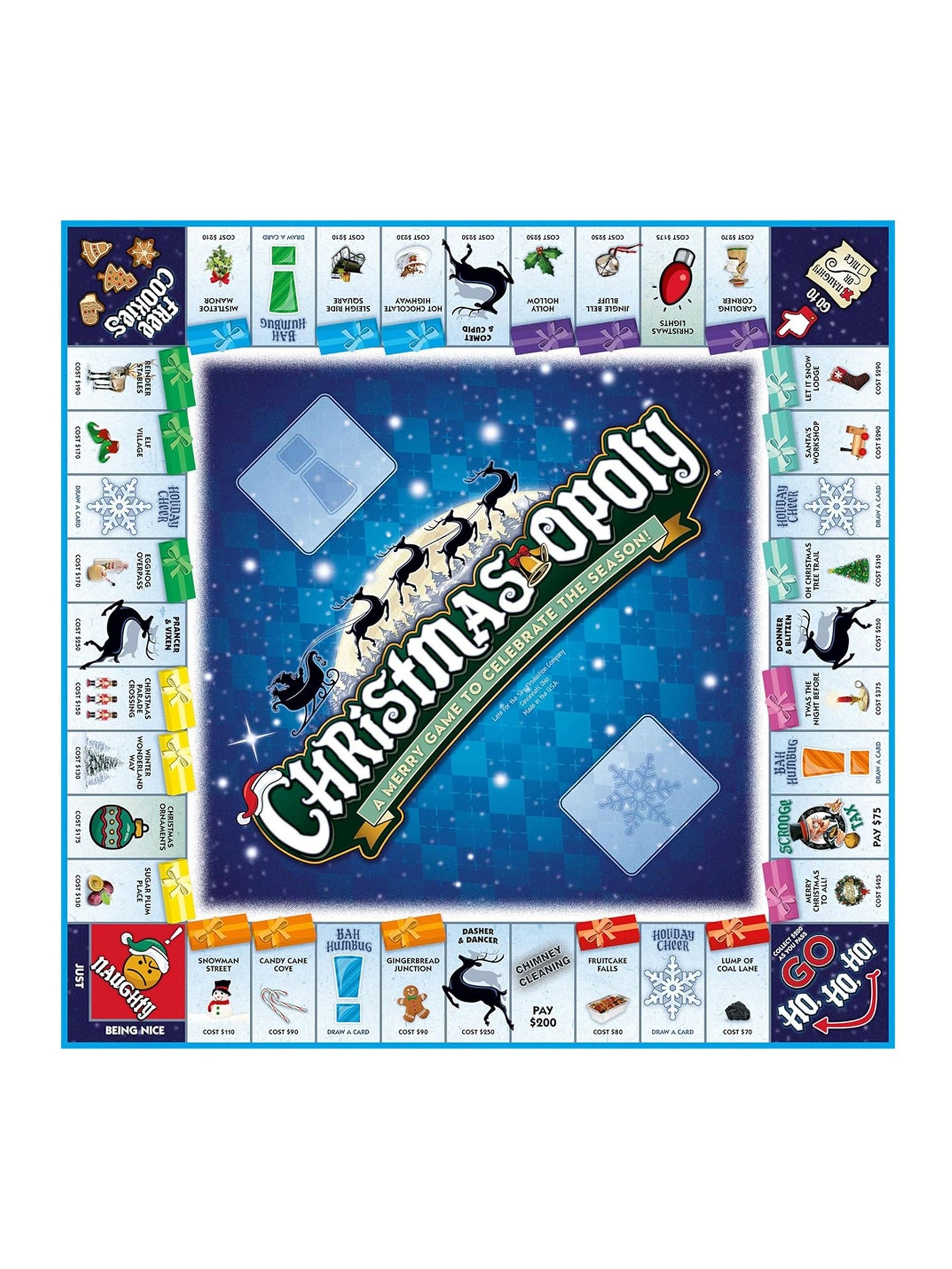 Cheatwell Games Christmas-Opoly board game - British product