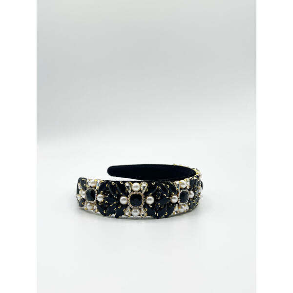 SVNX embellished crystal headband in black - British product