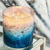 Torc 4 Wick Hand-blown Glass Fragranced Candles in Blue Lustre