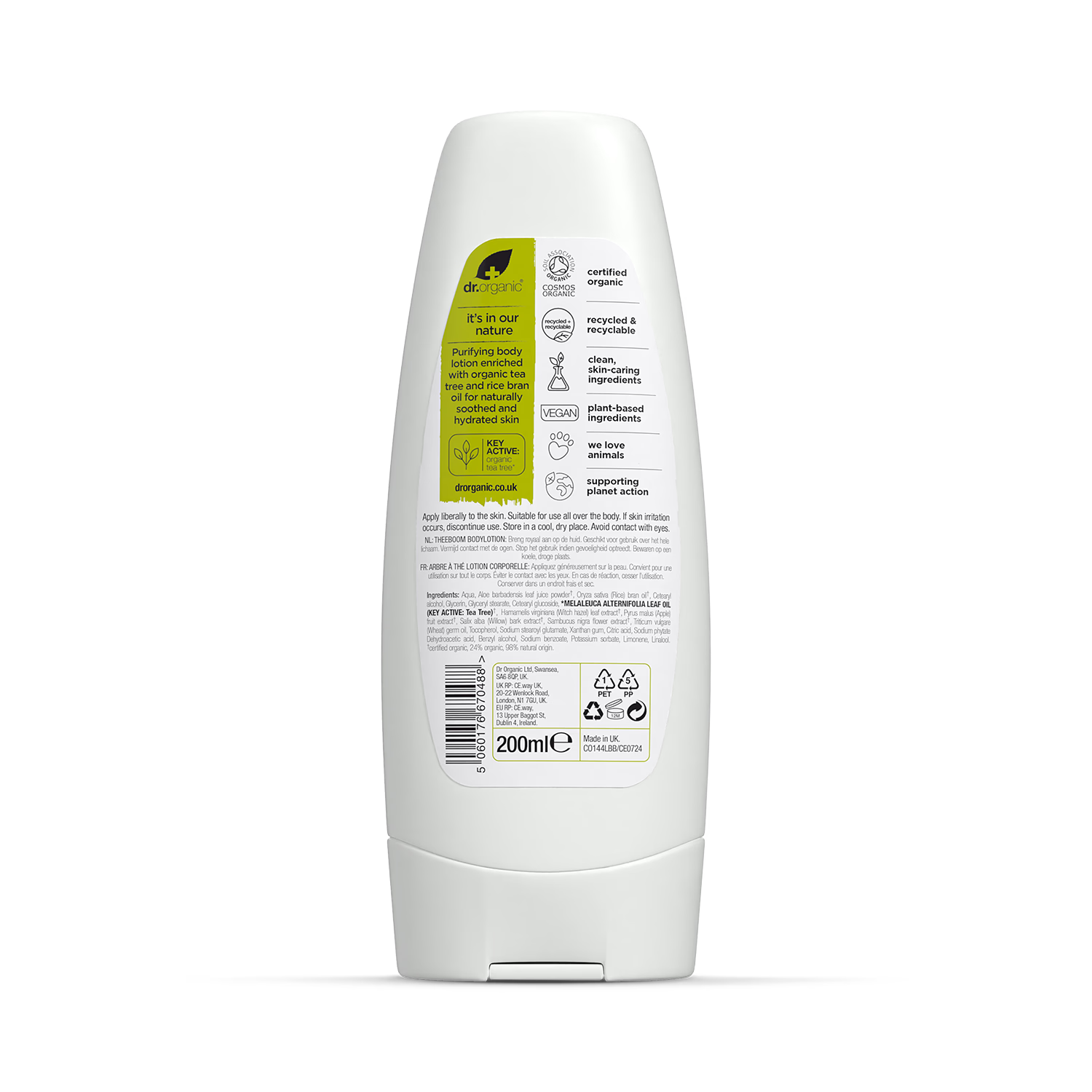 Dr Organic Tea Tree Body Lotion 200ml (British brand)