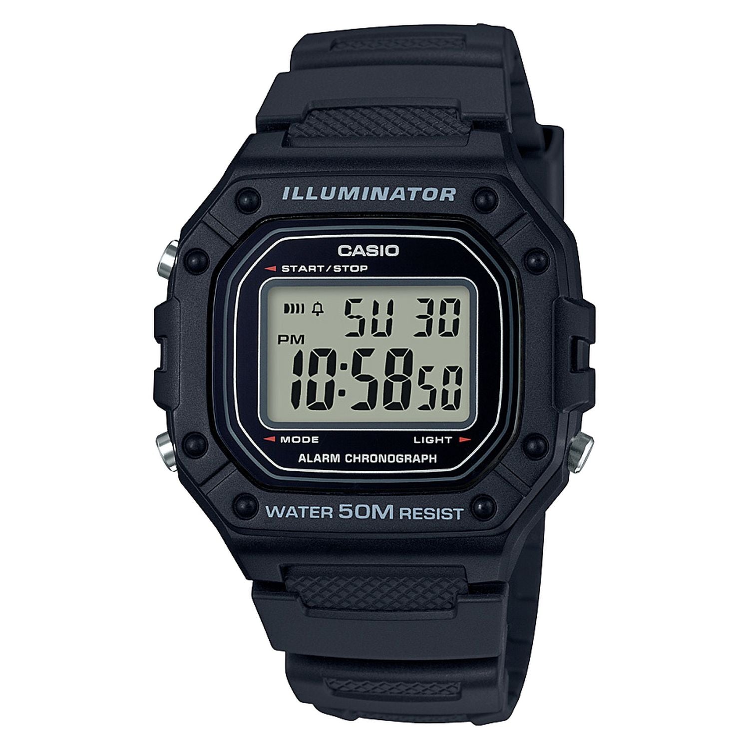 Casio Digital Illuminator watch 45mm resin strap - British product
