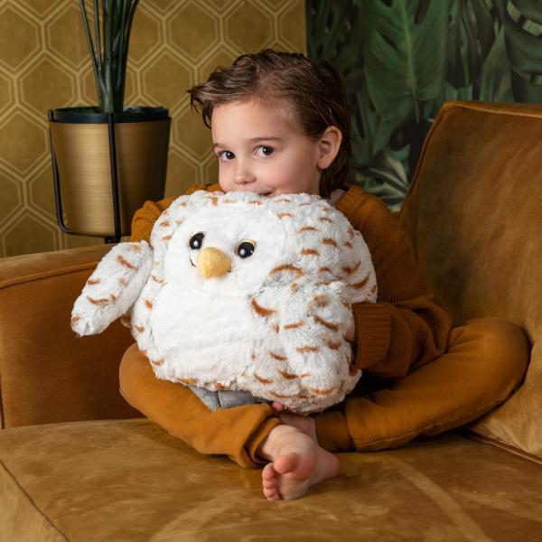 Cozy Noxxiez Snow Owl plush hand warmer cushion 35cm, UK version