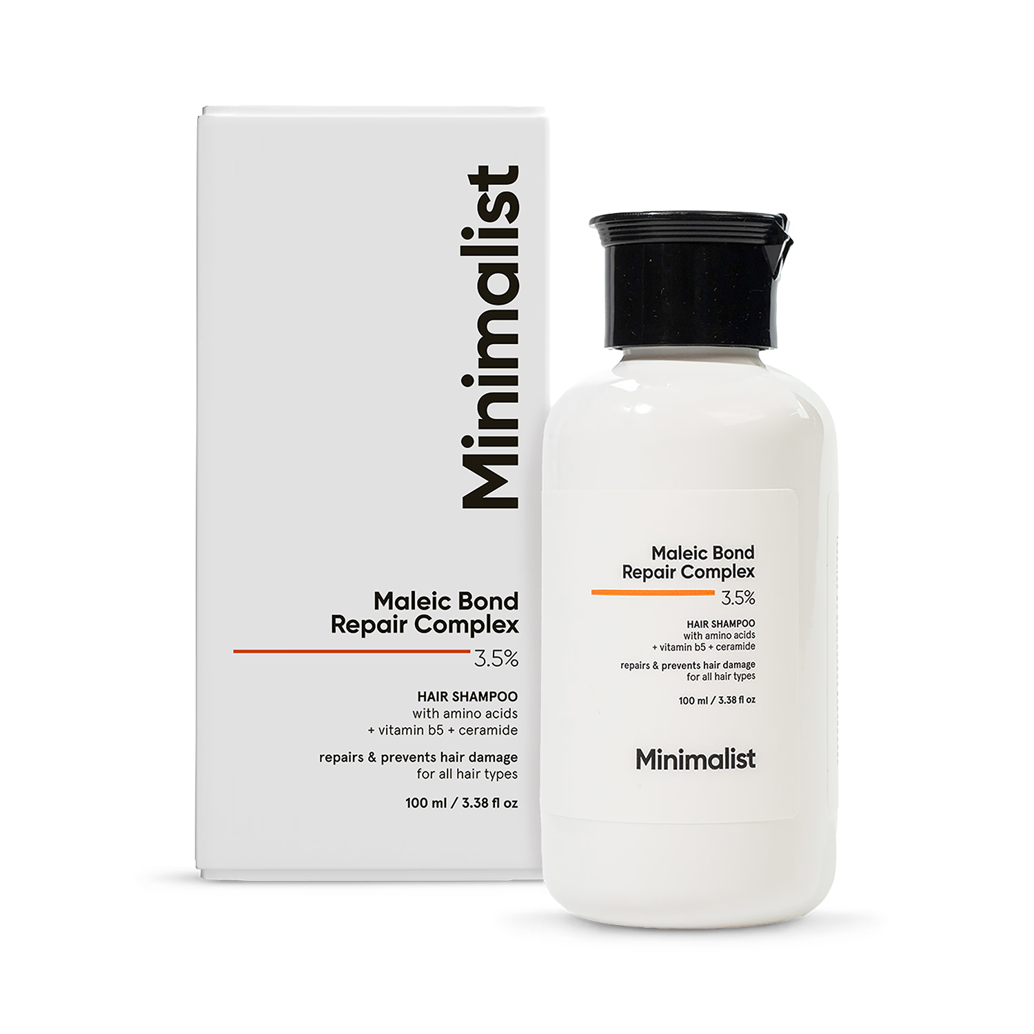 Minimalist hair shampoo Maleic Bond Repair Complex 3.5% 100ml, UK version