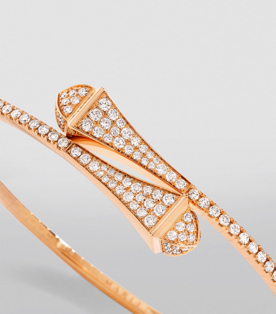 Marli New York rose gold diamond slip-on bracelet, imported from the UK