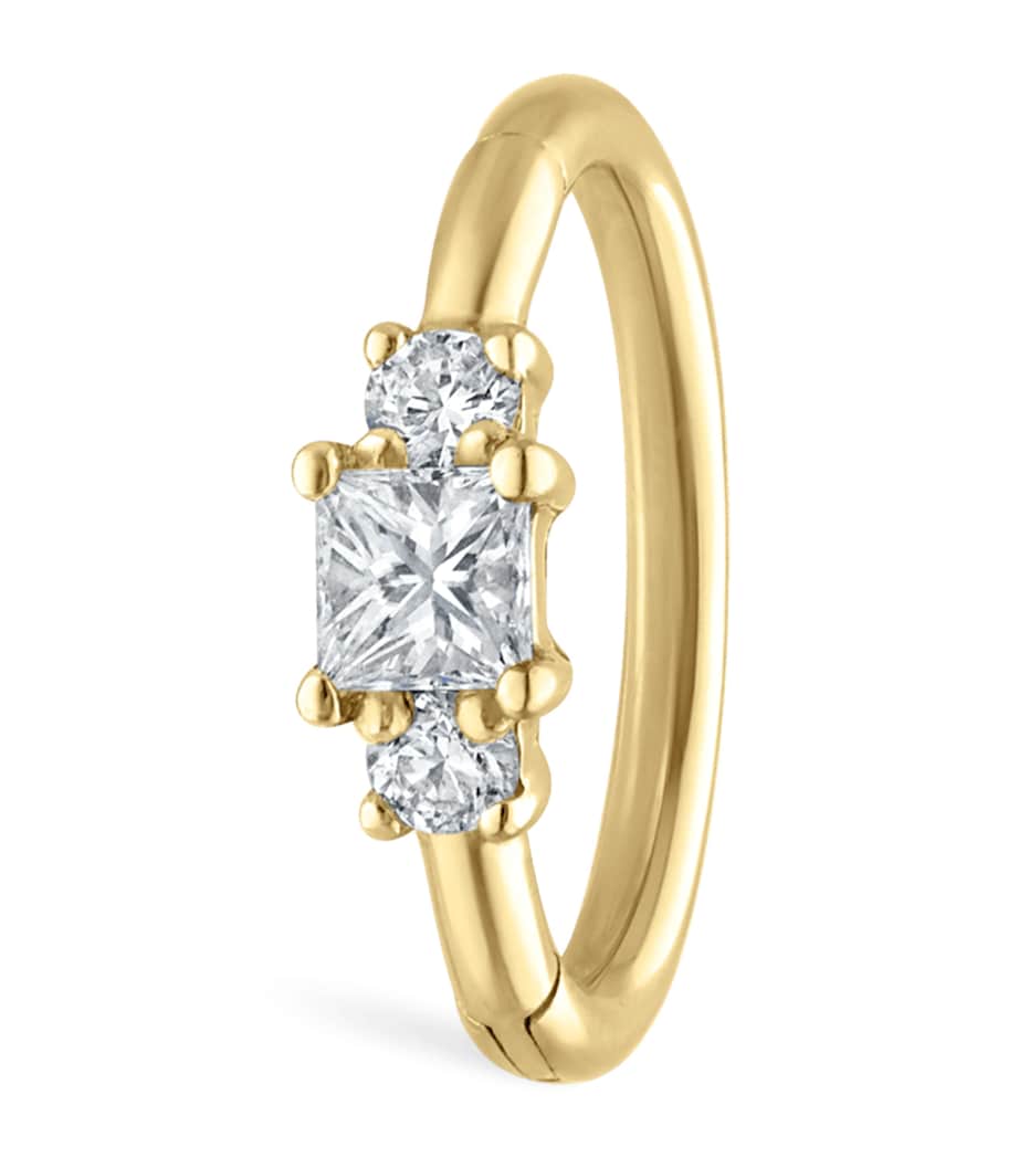Maria Tash princess cut diamond hoop earring 8mm, UK version