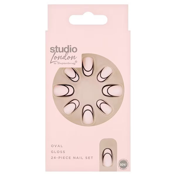 Studio London black tip french nails 24pcs (British brand)