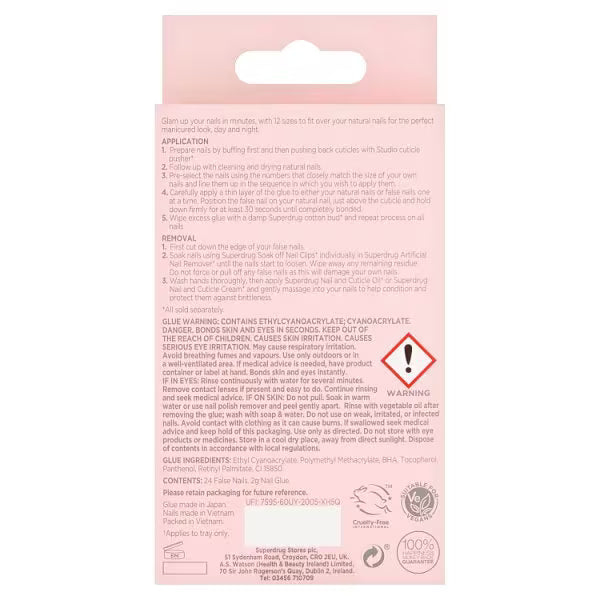 Studio London black tip french nails 24pcs (British brand)