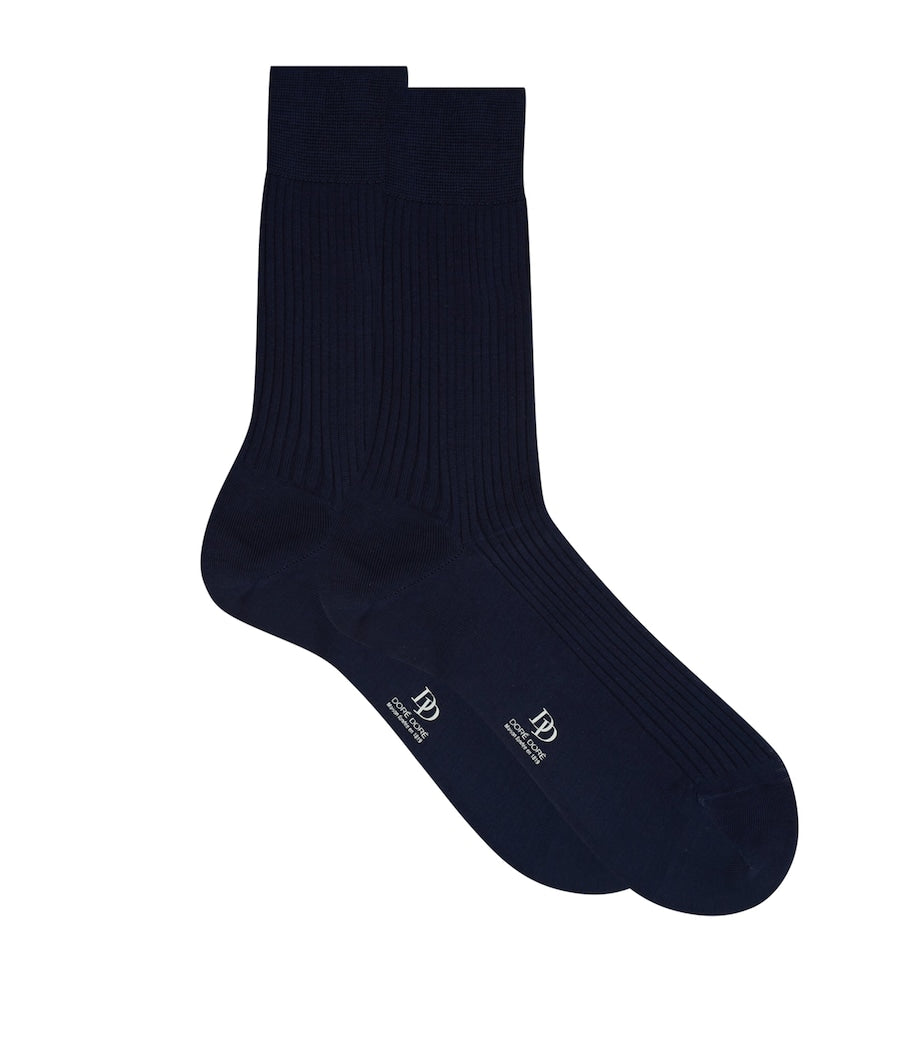 Doré Doré ribbed cotton socks, Italian made - British product