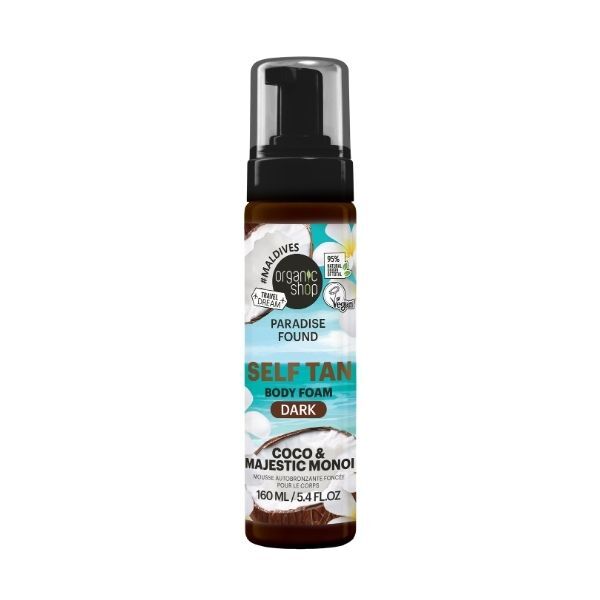 Organic Shop self tan body foam dark 160ml, imported from the UK
