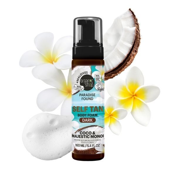 Organic Shop self tan body foam dark 160ml, imported from the UK