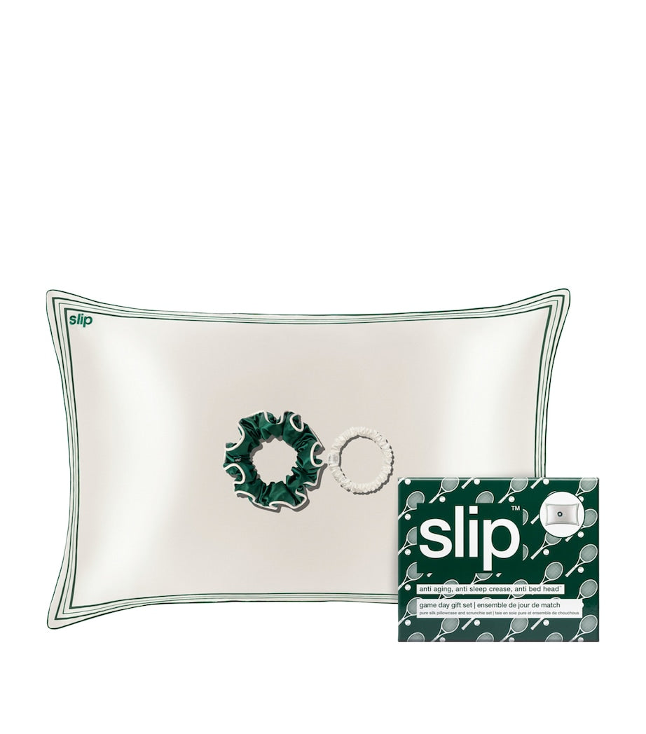 Slip Mulberry Silk gift set pillowcase and scrunchies, imported from the UK