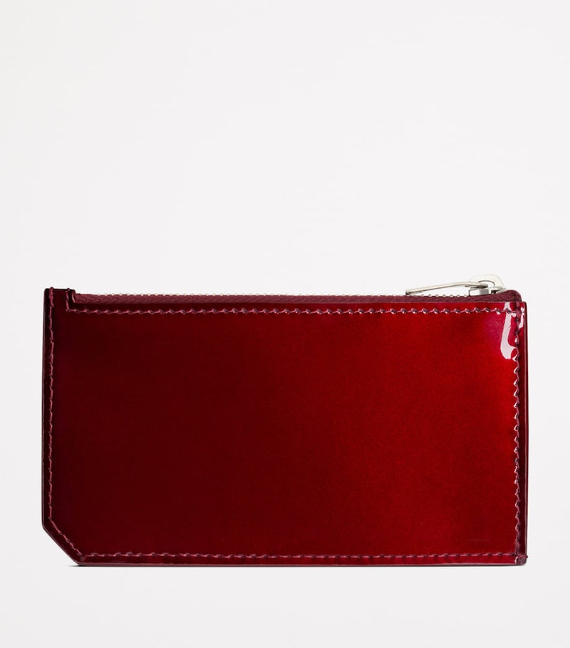Saint Laurent patent leather zipped card holder compact (British brand)