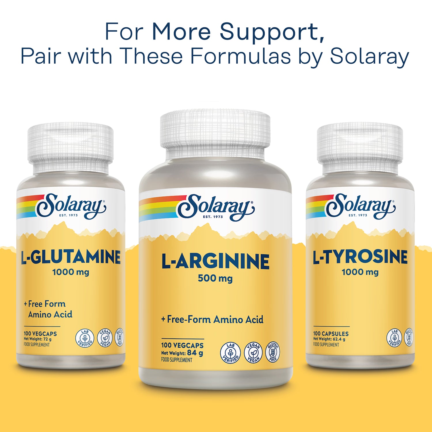 Solaray L-Arginine 500mg capsules 100 count (British brand)